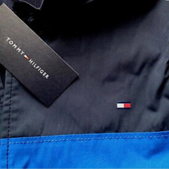 New/Tommy Hilfiger Men's/TH Logo Coach Colorblocked Track Jacket】Navy /Large - Picture 12 of 13